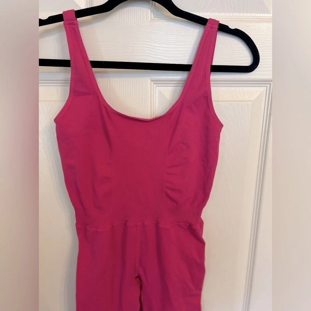 NWOT Free People, Good Karma Onesie, M/L in Fuchsia Pink